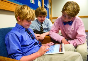 (L-R) Sixth-graders Max Ransom, Wright Conklin, Thomas Sell